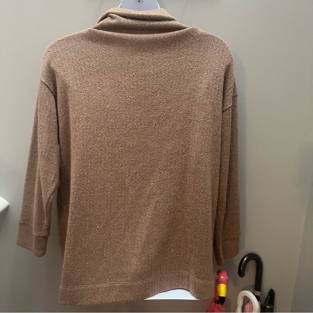 Cozy Tan Women's Sweater Cowl Slouch Neck Beige Fall 2X - Picture 2 of 4